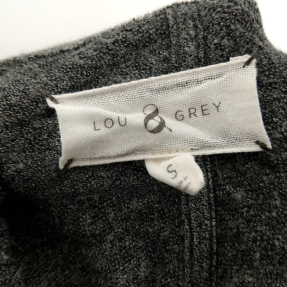 Lou & Grey Cardigan Women Small Gray Draped Open Front Heathered Long Sleeve - Picture 7 of 8